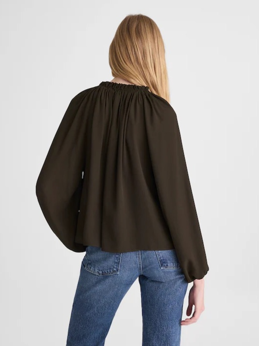 Madewell Olive Peasant Blouse - Picture 3 of 9